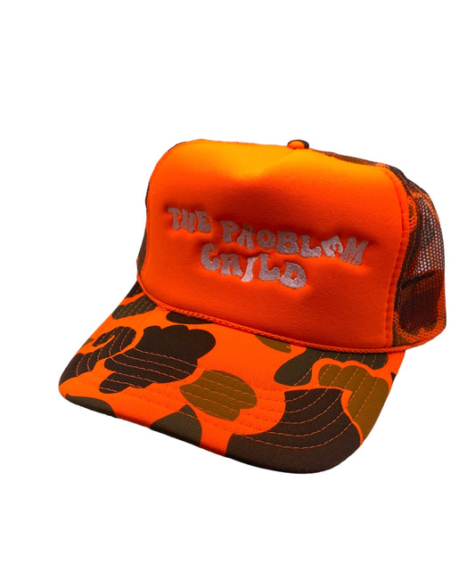 Neon Orange Camouflage Trucker Hat