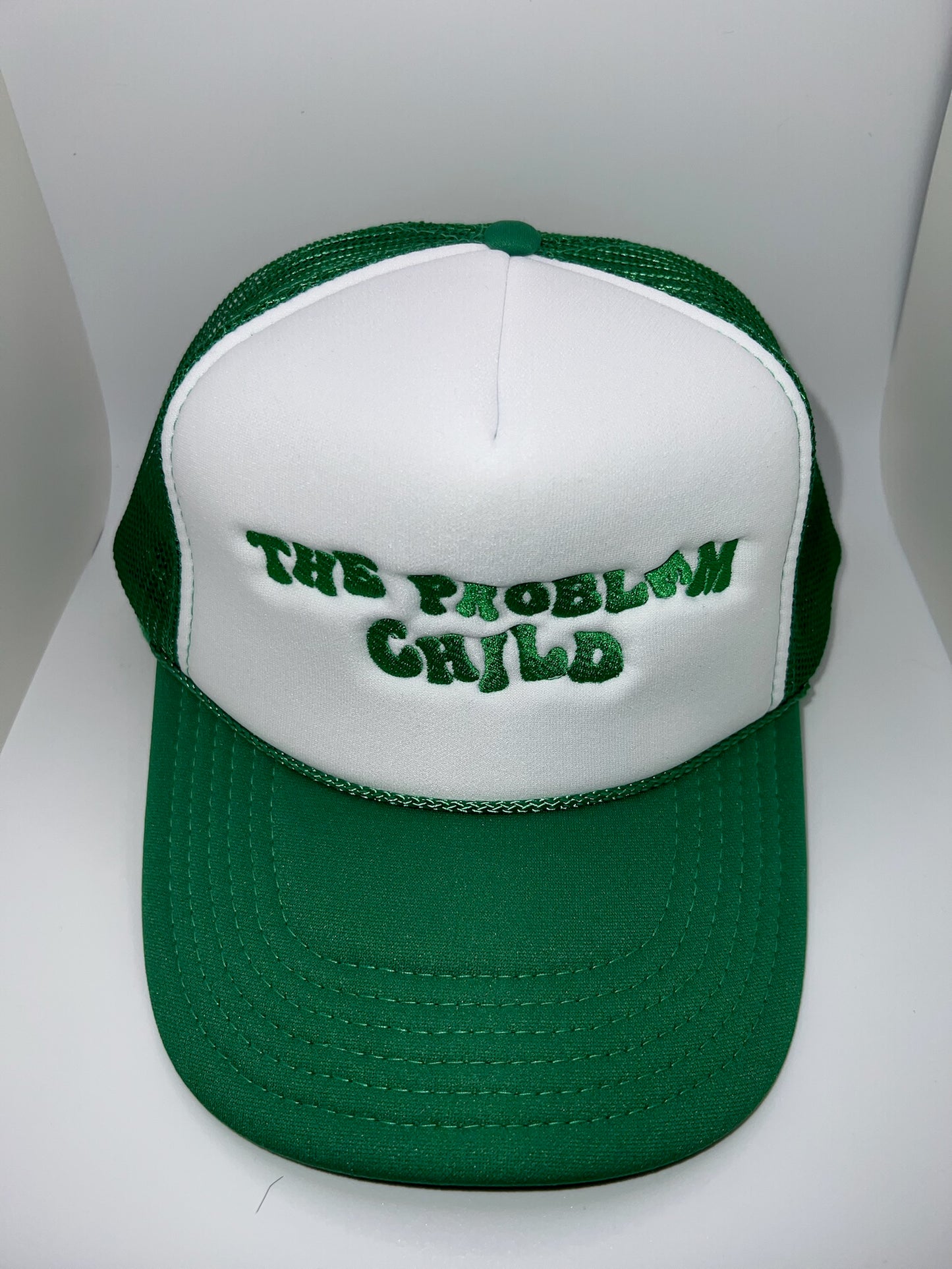 Kelly Green And White Trucker Hat