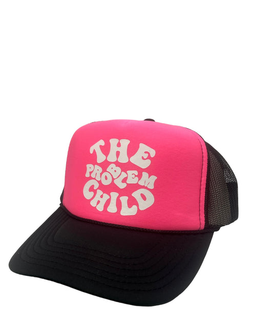 Classic Black And Neon Pink Trucker Hat