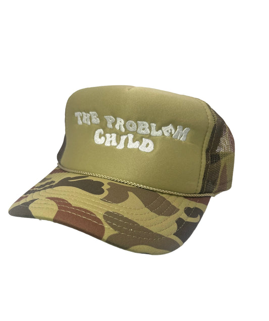 Light Olive Green Army Fatigue Trucker Hat